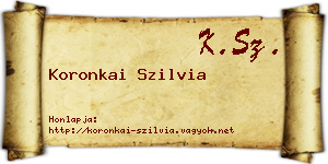 Koronkai Szilvia névjegykártya
